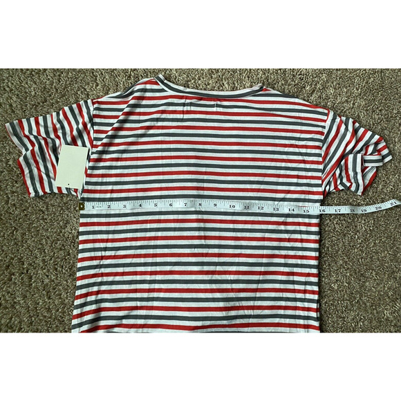 Tucker + Tate Girl's Size L 10/12 Knot Front Tee Multi Stripe Short Sleeve Top - Picture 6 of 8